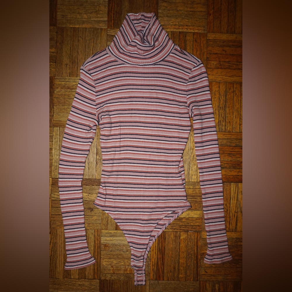 Altar’d State Striped Turtleneck Bodysuit